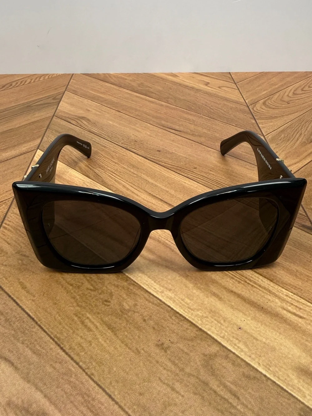 Saint Laurent Black Slim Cat-Eye Sunglasses